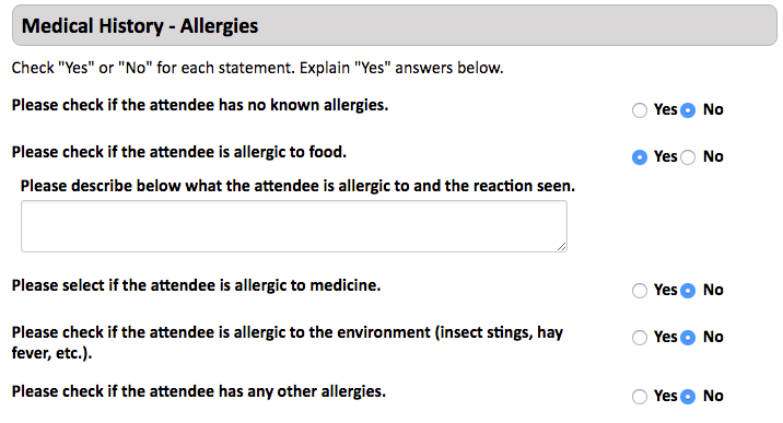 CT Reg - Allergies