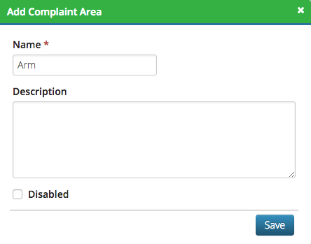 CT6 - Add Complaint Area