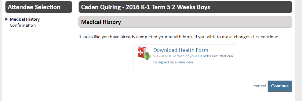 Download Health Form