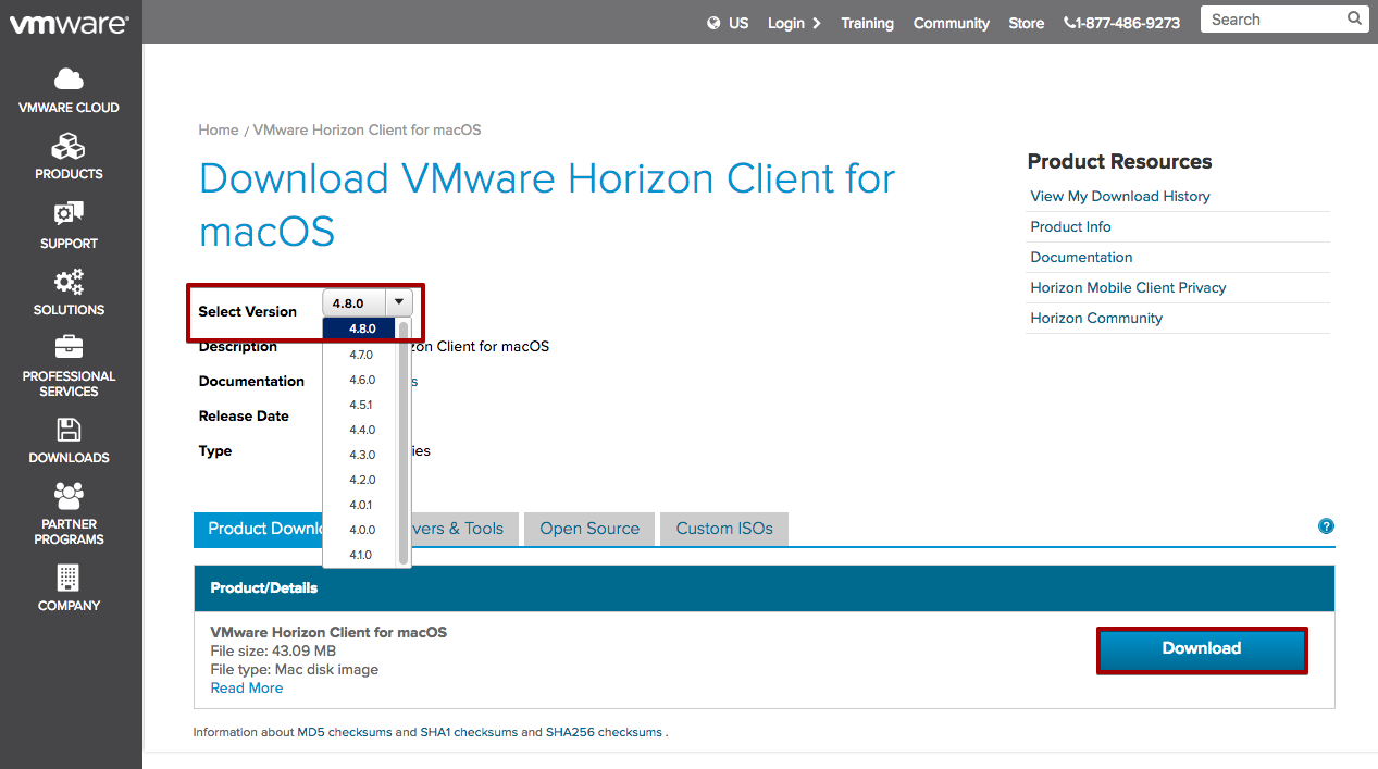 vmware horizon client download